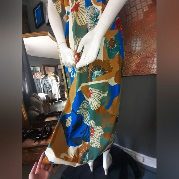 Zara Autumnal Floral Abstract Maxi Dress - Picture 2 of 16